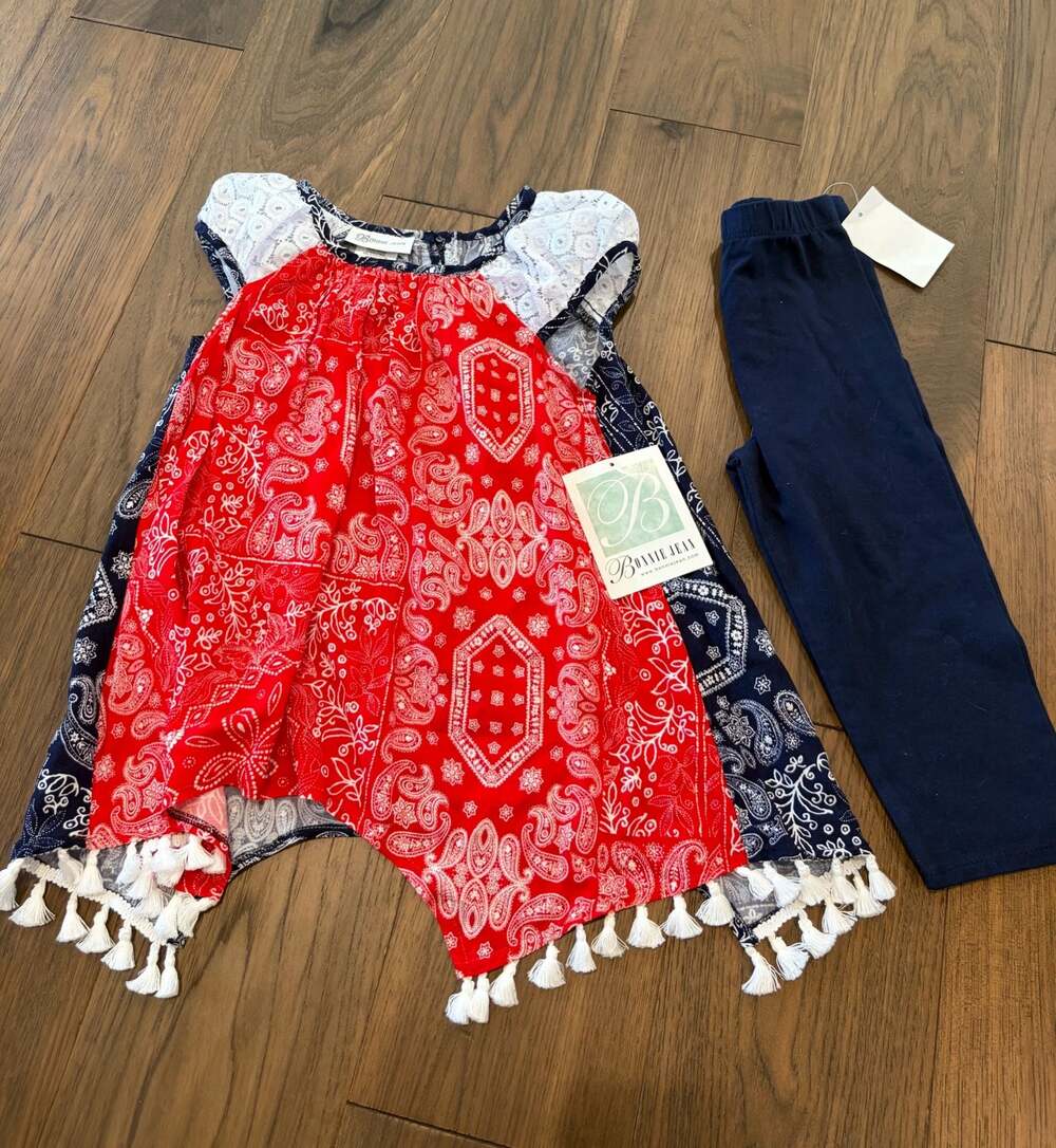 Bonnie Jean Girls 2-Piece Bandana Print Tunic and Leggings Set